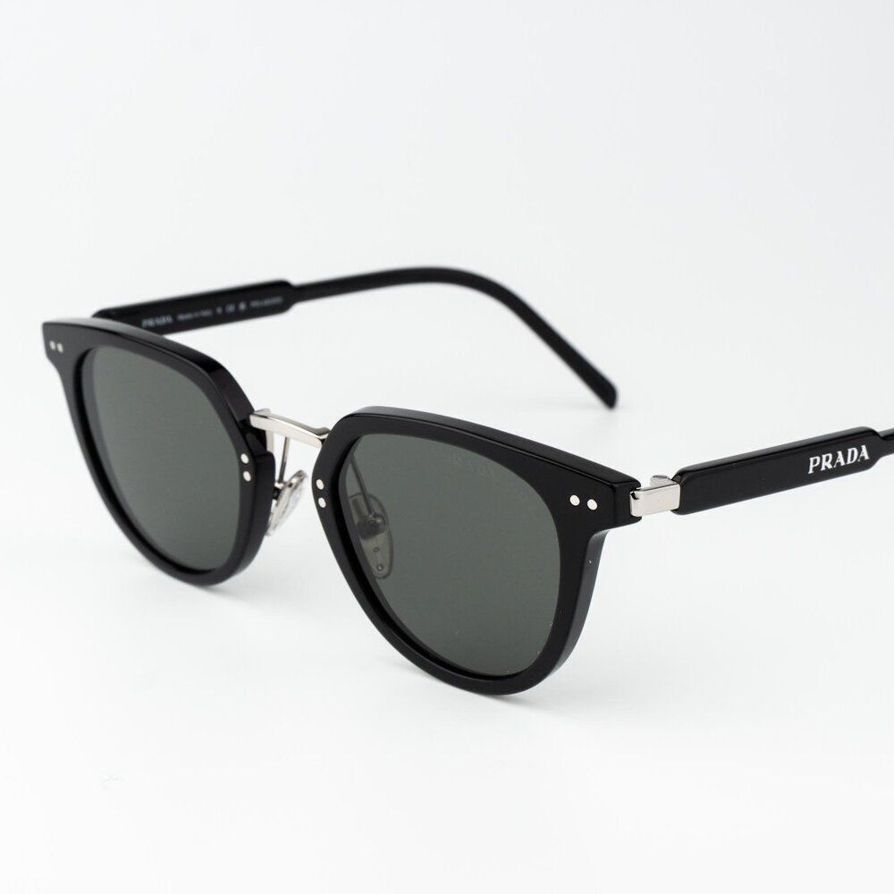 Prada Women Sunglasses Black Green Polarized Oval PR17YS 1AB03R BRAND NEW - Picture 5 of 13